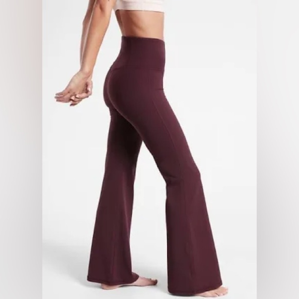 Athleta Elation Ultra High Rise Leggings Spiced Cabernet Flared Pants - Picture 3 of 8